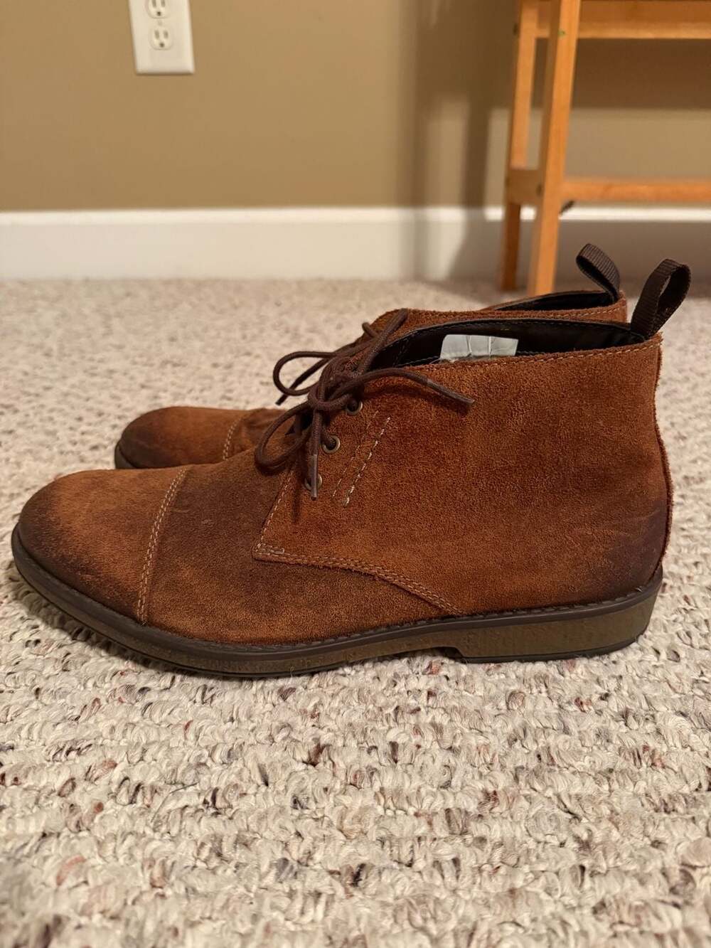 Clarks Hinman Mid Men's Dark Tan Brown Suede Chukka Boots Size 10